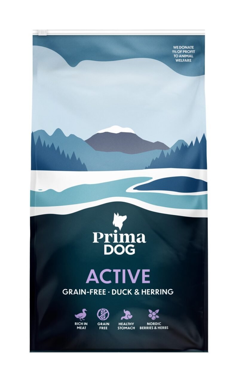 PRIMADOG Active Be Grūdų su Antiena ir silke 10kg.