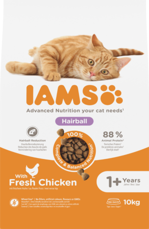 IAMS Hairball maistas katėms nuo plaukų gumuliukų 10kg