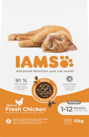 IAMS sausas maistas kačiukams su vištiena, 10 kg
