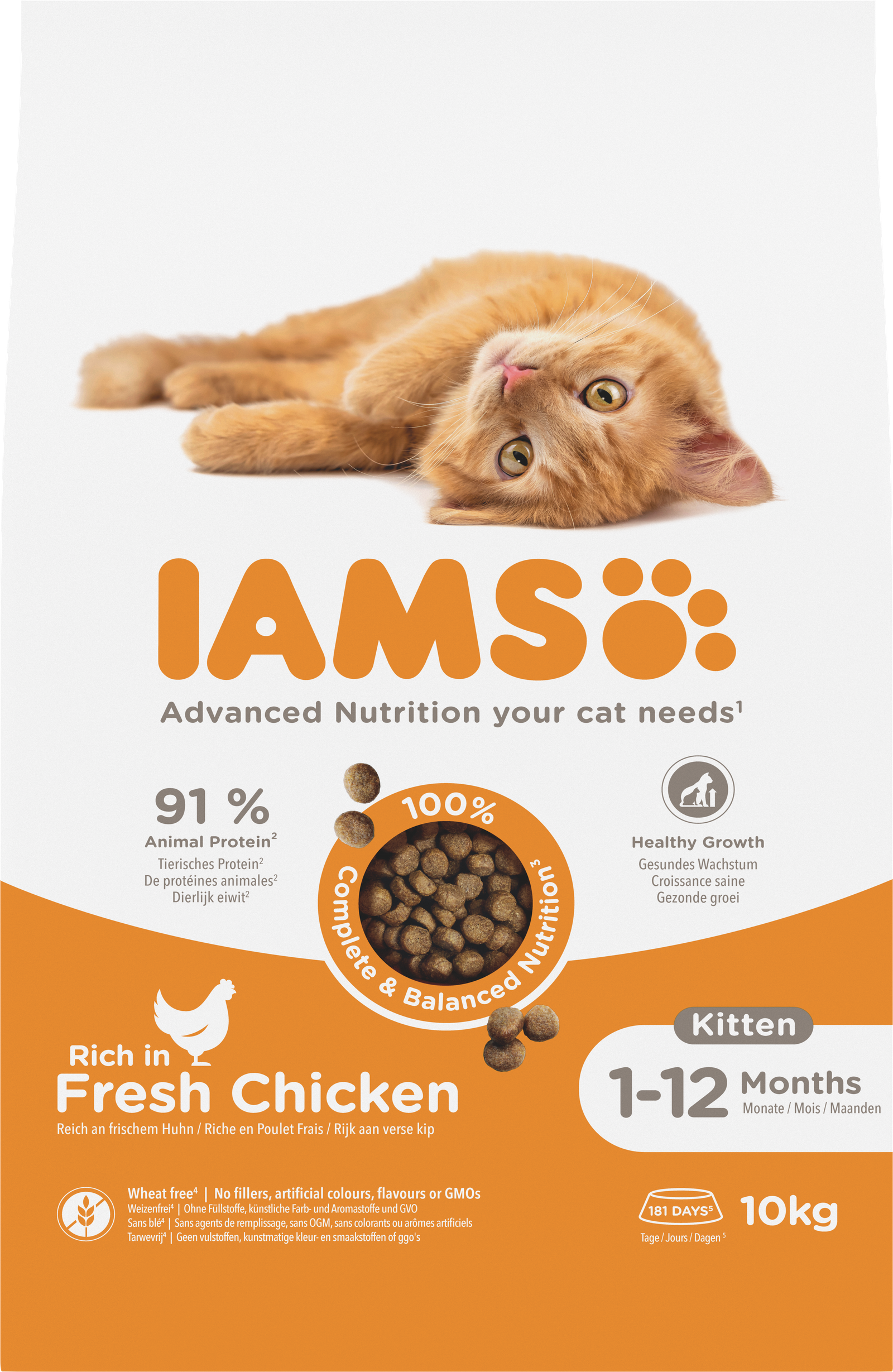 IAMS sausas maistas kačiukams su vištiena, 10 kg