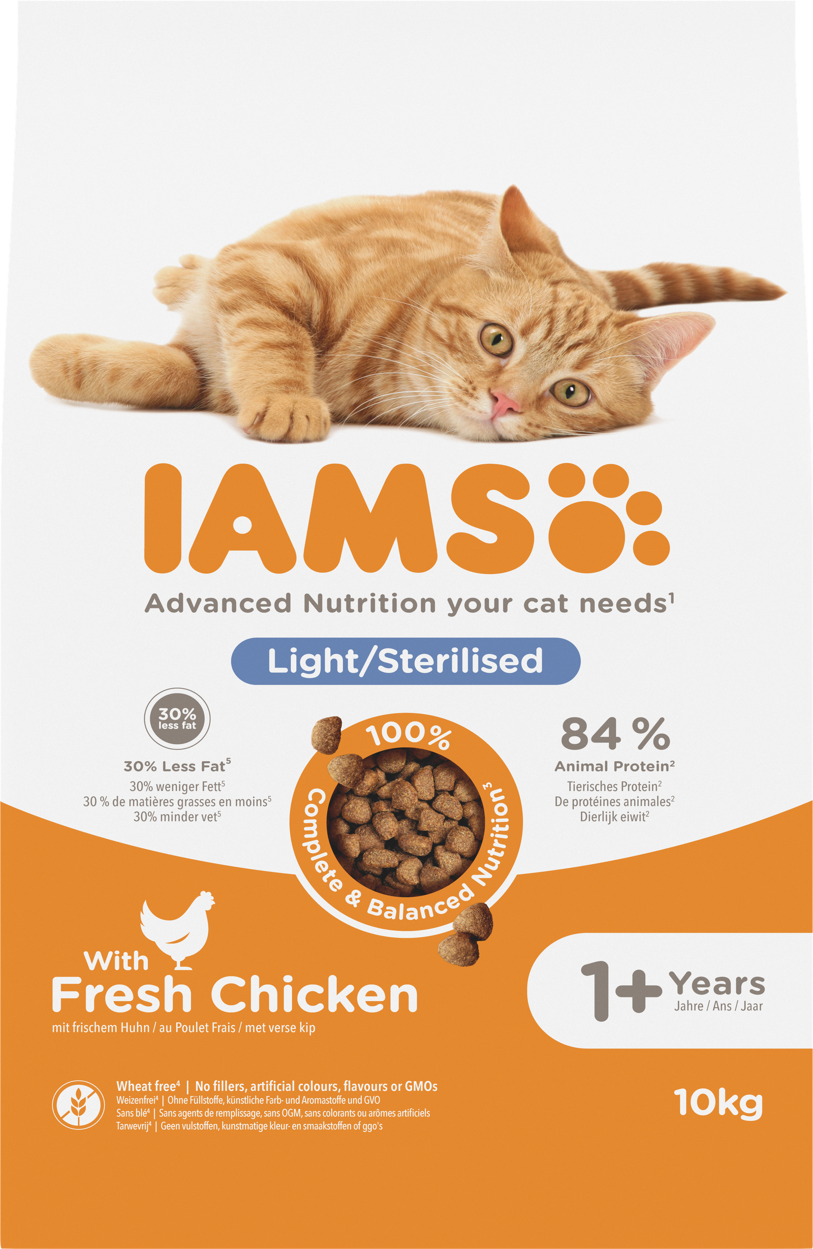 IAMS sausas maistas sterilizuotoms katėms su vištiena, 10 kg