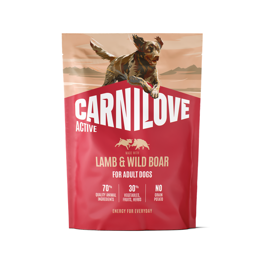 CARNILOVE ACTIVE Dog Lamb & Wild Boar sausas pašaras šunims 1,5kg. - 12kg.