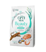 Optimeal™ BEAUTY FITNESS. SVEIKAS SVORIS. Begrūdis Visavertis pašaras visų veislių katėms. Jūrinio maisto super formulė 1,5kg - 4kg.