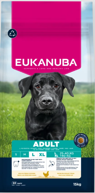 Eukanuba Life Care Adult Large sausas maistas didelių veislių šunims su vištiena, 15 kg