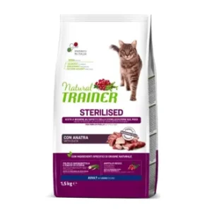 NATURAL TRAINER Cat adult Sterilised DUCK su antiena 300g. - 1,5kg.