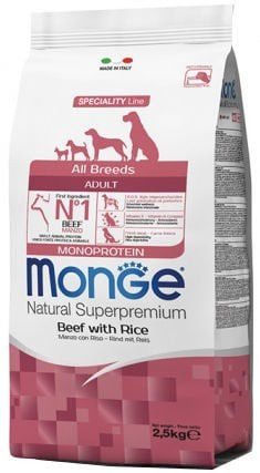 Monge Dry Dog Spec. Line suaugusiems visų veislių šunims su jautiena ir ryžiais 12kg