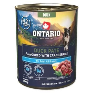 Ontario Adult Duck with cranberry konservai šunims su antiena ir spanguolėmis 800g