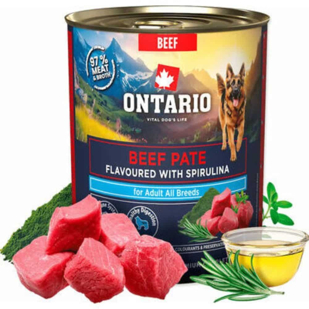 Ontario Adult Beef & Spirulina konservai suaugusiems šunims su jautiena 800g