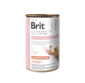 Brit GF Veterinary Diets konservuotas pašaras šunims Hypoallergenic Monoprotein Turkey 400g. x 6vnt.
