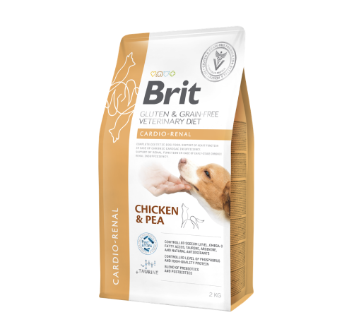 Brit GF Veterinary Diets Dog Cardio-Renal sausas pašaras šunims 2kg.