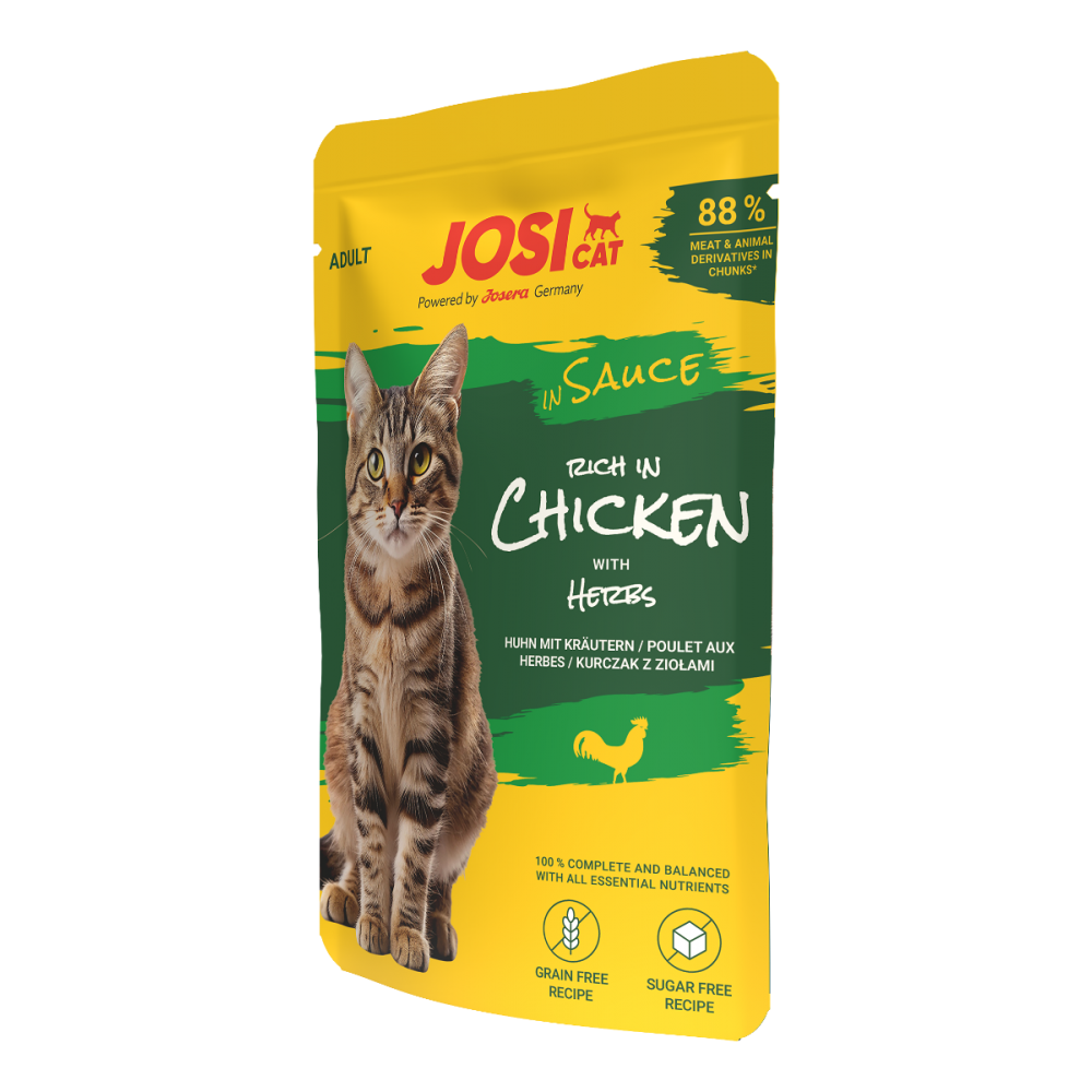 JosiCat Rich in Chicken in Sauce, 85 g – konservai katėms su vištiena padaže